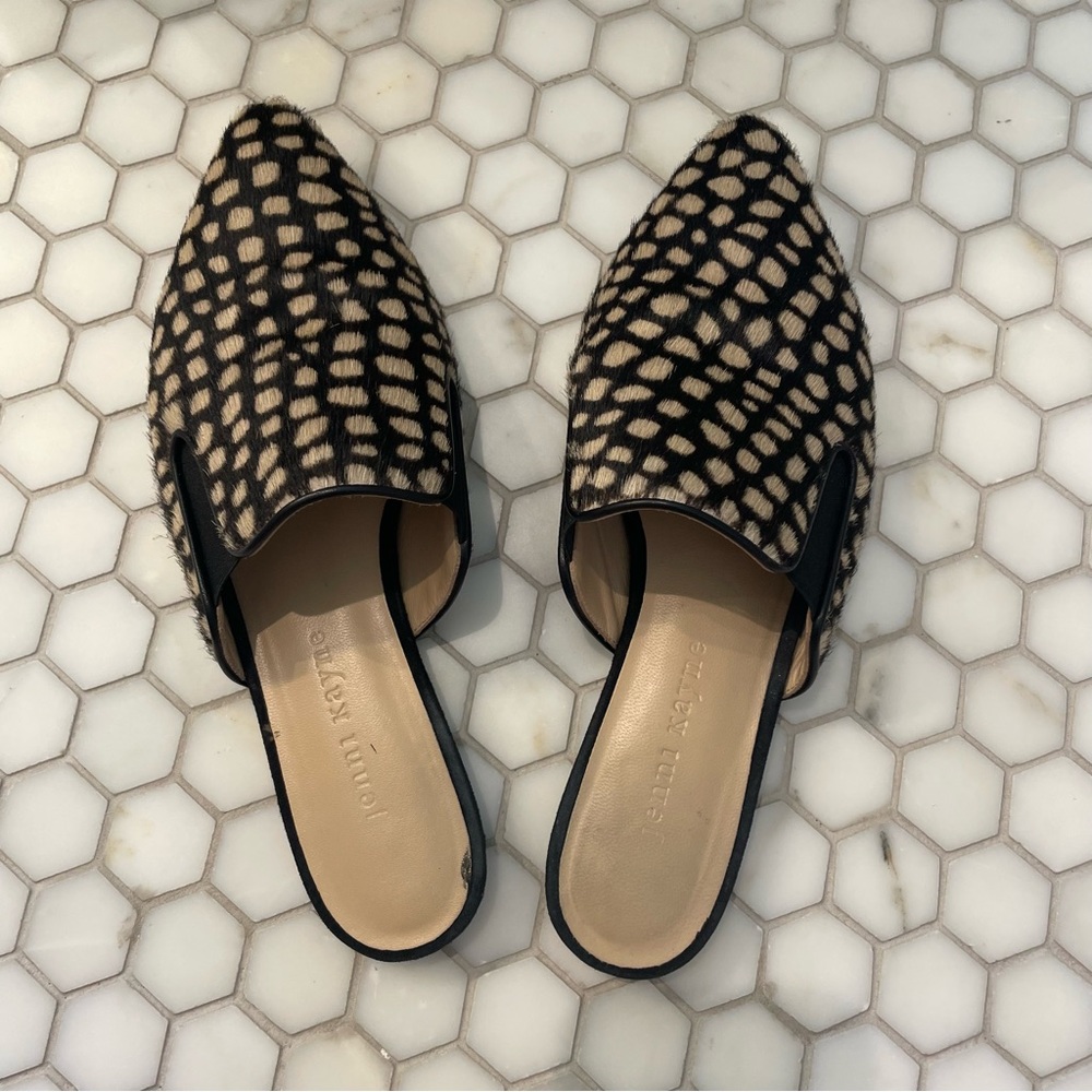 JENNI KAYNE Ponyhair Animal Print Mules